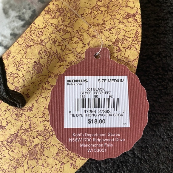 SO Women's M(7-8) Black/White Tie Dye Flipflop NWT - Picture 4 of 5